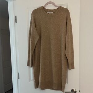 LOFT Tan Knit sweater Dress Sz M NWOT